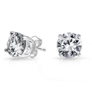 Renaissance Collection 14k White Gold Filled CZ Round Stud Earrings 1.5 Carats